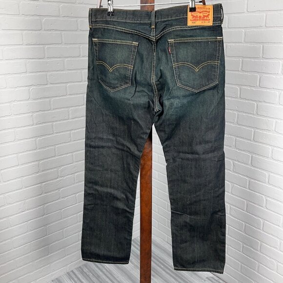 Levis‎ 505 Men Jeans 36Wx30L Dark Blue Straight Leg Denim Cotton PC9-00505-0550 - Picture 5 of 14